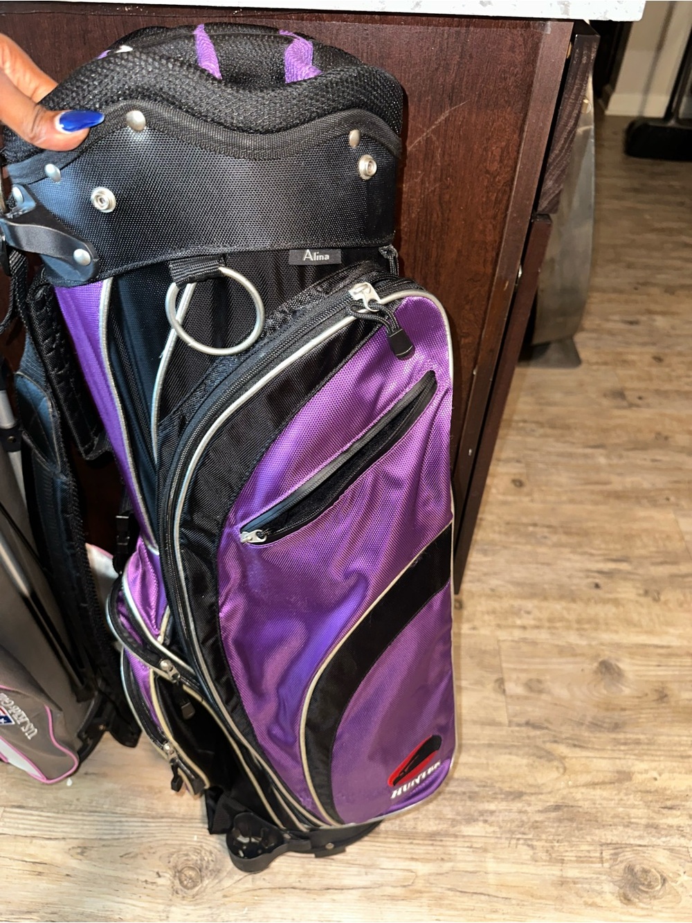 Purple and Black Men's Golf Bag